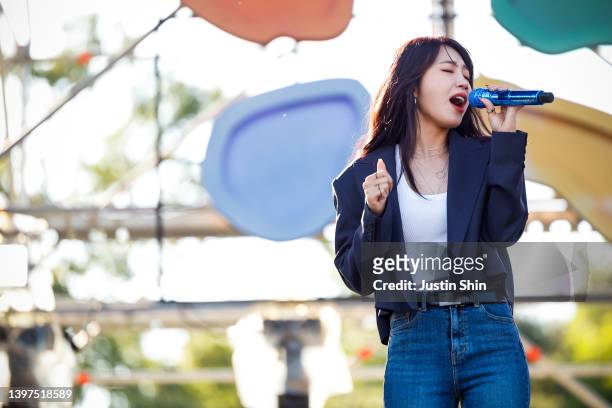 Jeong Eun Ji performs at Beautiful Mint Life Music Festival at Olympic Park on May 15, 2022 in Seoul, South Korea.