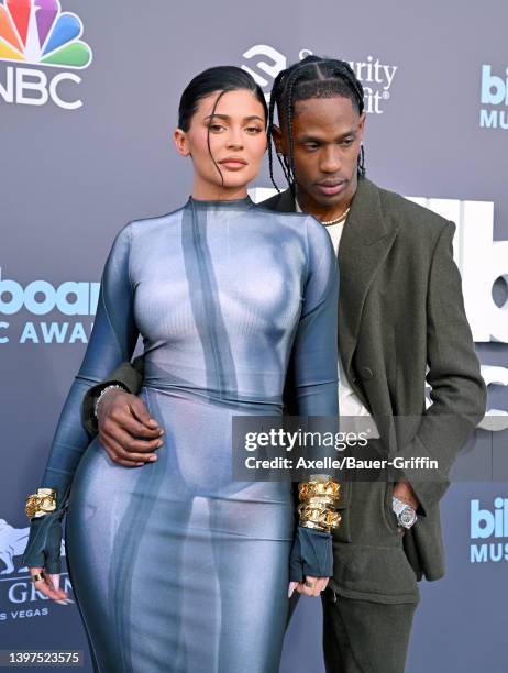 Kylie Jenner and Travis Scott attend the 2022 Billboard Music Awards at MGM Grand Garden Arena on May 15, 2022 in Las Vegas, Nevada.