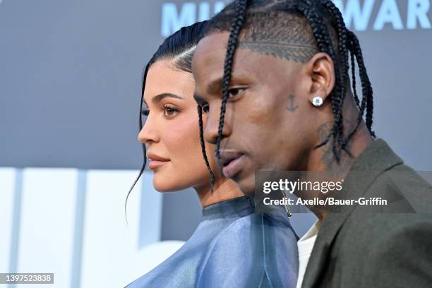 Kylie Jenner and Travis Scott attend the 2022 Billboard Music Awards at MGM Grand Garden Arena on May 15, 2022 in Las Vegas, Nevada.