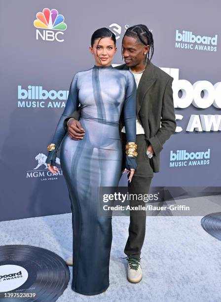 Kylie Jenner and Travis Scott attend the 2022 Billboard Music Awards at MGM Grand Garden Arena on May 15, 2022 in Las Vegas, Nevada.