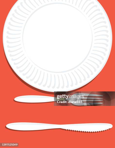 paper plate barbecue oe event invitation template with copy space - paper plate stock illustrations