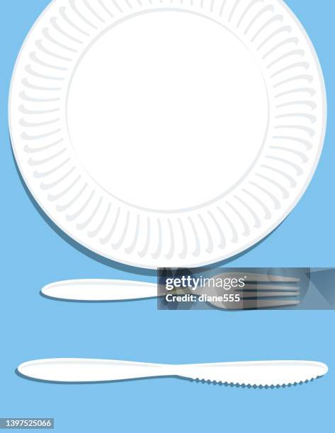 stockillustraties, clipart, cartoons en iconen met paper plate barbecue oe event invitation template with copy space - papieren bord