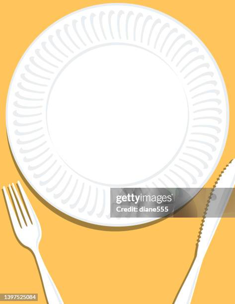 paper plate barbecue oe event invitation template with copy space - paper plate stock illustrations