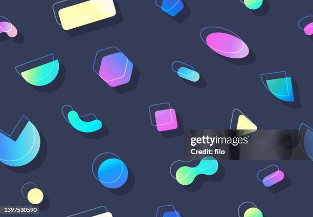 seamless retro shapes modern background pattern - modern art exhibition stock illustrations