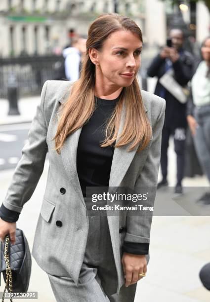 Coleen Rooney arrives at Royal Courts of Justice, Strand on May 16, 2022 in London, England. Coleen Rooney, wife of Derby County manager Wayne...