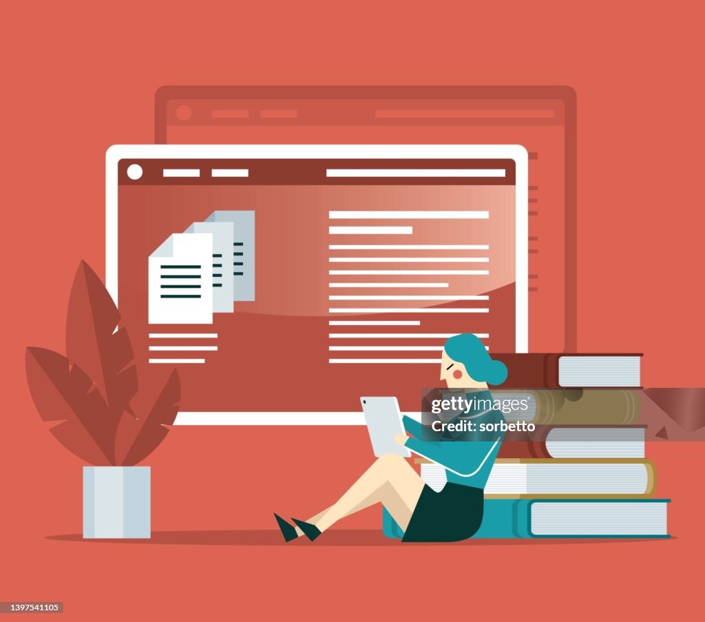 Ereader Graphics Ereader Businesswoman High-Res Vector Graphic - Getty Images
