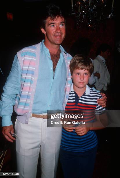 Actor Alan Thicke and son Brennan Thicke attending "Connie Stevens Celebrity Fashion Show Benefit" on June 10, 1984 at the Beverly Wilshire Hotel in...