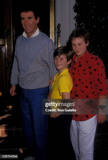 Actor Alan Thicke and sons Brennan Thicke and Robin Thicke attending "Super Bowl Party" on January 25, 1987 at Chasen's Restaurant in Beverly Hills,...