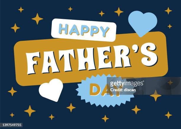 stockillustraties, clipart, cartoons en iconen met happy father's day card with stickers. - fathersday