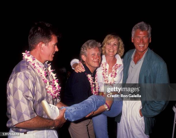 Actor Alan Thicke, Bruce Davidson, actress Joanna Kerns and Barry Bostwick attending "Mauna Lani Celebrity Sports Invitational" on May 13, 1992 at...