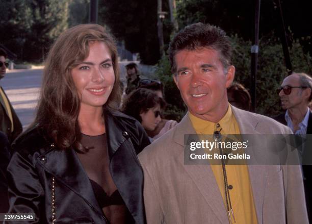 Actor Alan Thicke and date Gina Tolleson attending "An Evening At the Net Benefit" on August 3, 1992 at the Los Angeles Tennis Center in Los Angeles,...