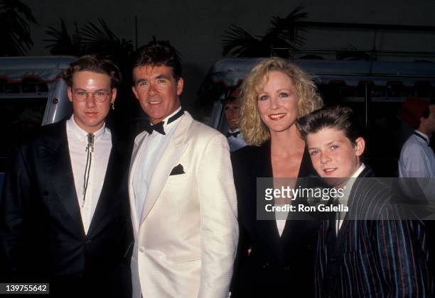 Actor Alan Thicke, sons Brennan Thicke and Robin Thicke and actress Joanna Kerns attending "Warner Brothers Studios Rededication Gala" on June 2,...