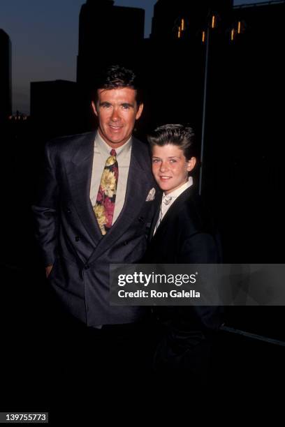 Actor Alan Thicke and son Robin Thicke attending "ABC TV Convention" on June 14, 1990 at the Century Plaza Hotel in Century City, California.