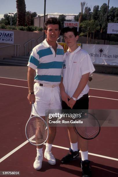 Actor Alan Thicke and son Robin Thicke attending "Mission Hills Celebrity Sports Invitational" on November 29, 1991 at Rancho Mirage, California.
