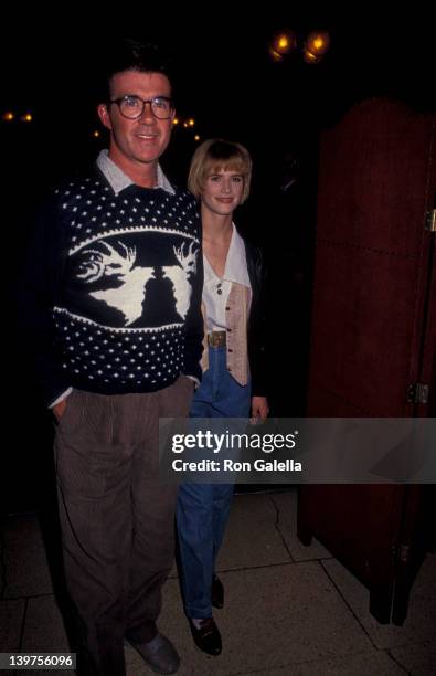 Actor Alan Thicke and actress Kristy Swanson attending "Banff Celebrity Sports Invitational" on January 10, 1991 in Banff Springs, Canada.