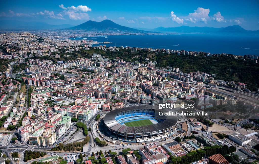 Aerial Views Of Italian Coastlines During Summertime