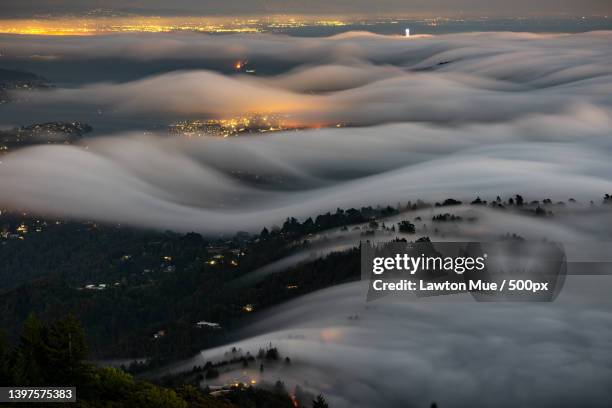 scenic view of mountains against sky at sunset,mill valley,california,united states,usa - mill valley stock pictures, royalty-free photos & images