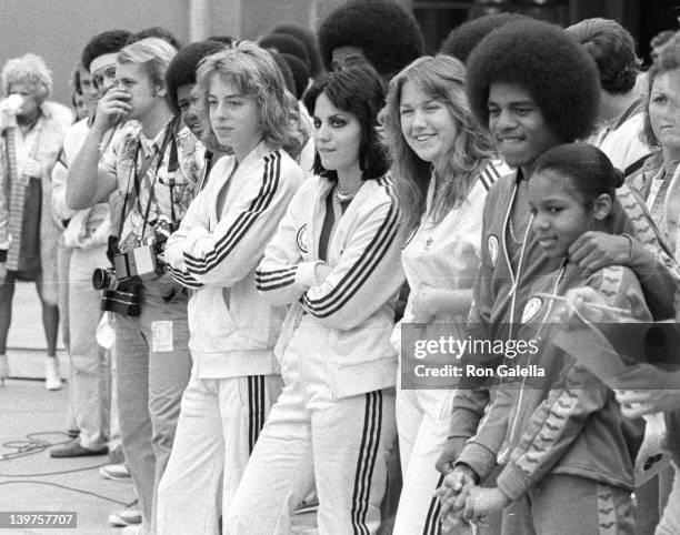 Musicians Leif Garrett, Joan Jett, Michael Jackson and Janet Jackson attend First Annual Rock and Roll Celebrity Sports Classic on March 10, 1977 at...