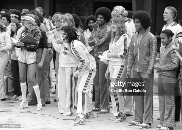 Musicians Leif Garrett, Joan Jett, Michael Jackson and Janet Jackson attend First Annual Rock and Roll Celebrity Sports Classic on March 10, 1977 at...