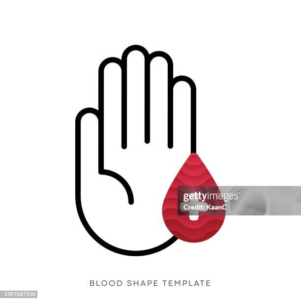 blood shape and plus sign. abstract blood drop vector stock illustration - blood sugar test stock illustrations