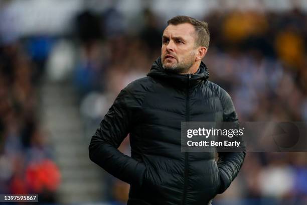 Nathan Jones Head Coach of Luton Town during the Sky Bet Championship Play-Off Semi Final 2nd Leg match between Huddersfield Town1 and Luton Town at...