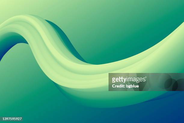 fluid abstract design on green gradient background - flow stock illustrations