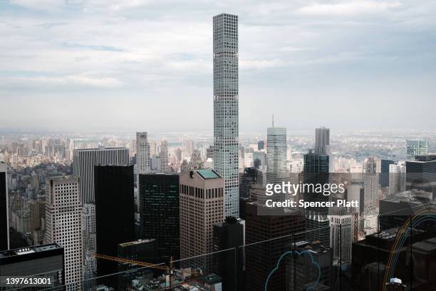The luxury supertall condo tower, 432 Park Avenue, stands in Midtown Manhattan on May 16, 2022 in New York City. Following its 2020 lows during the...