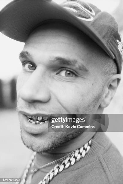 English drum and bass artist, Goldie, Paris, October 1995.