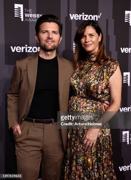 Adam Scott and Naomi Scott attend the 26th Annual Webby Awards at Cipriani Wall Street on May 16, 2022 in New York City.