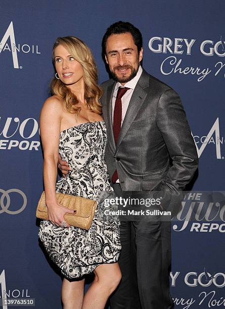 Lisset Gutierrez and actor Demian Bichir arrive for The Hollywood Reporter's 84th Annual Academy Awards nominees celebration at The Getty House on...