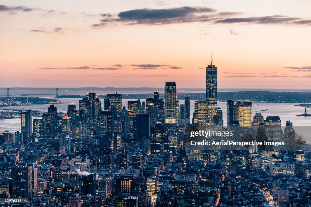Downtown Manhattan at Dusk / NYC