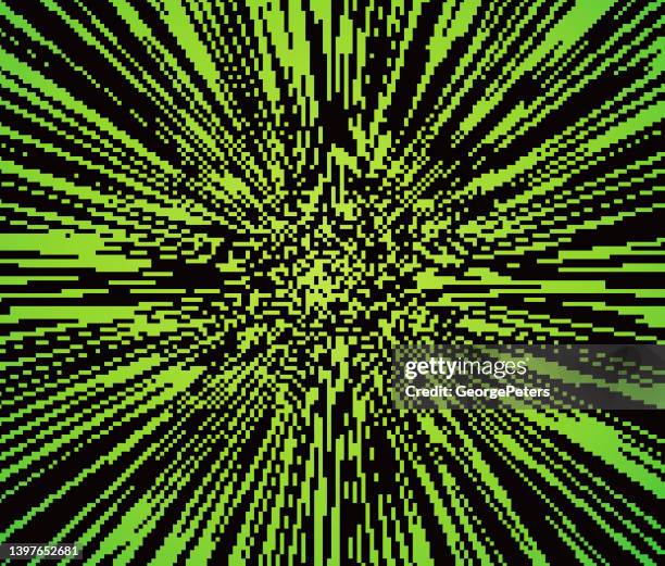 pixelated zoom background with glitch technique - pixel explosion stock illustrations