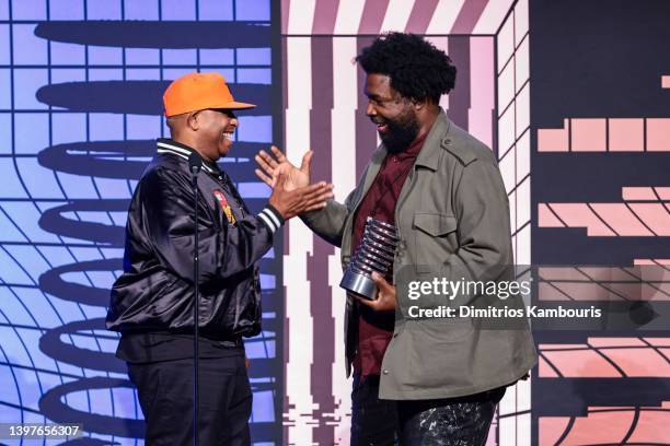 Premier and Questlove onstage at the 26th Annual Webby Awards on May 16, 2022 in New York City.