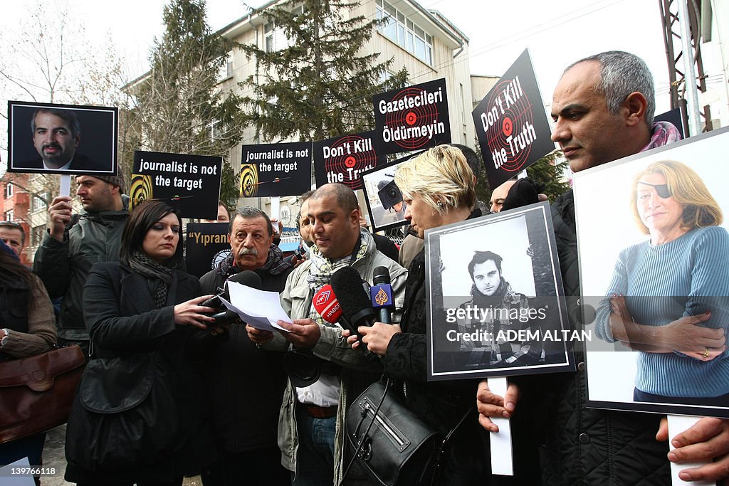 Turkish journalists in Ankara, on Februa