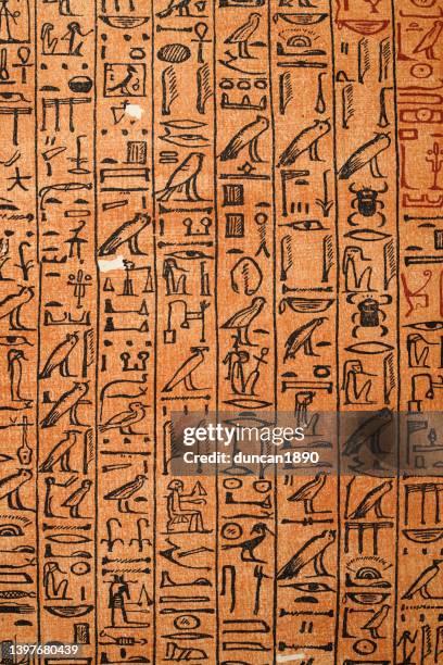 stockillustraties, clipart, cartoons en iconen met ancient egyptian hieroglyphs from the papyrus of ani, art - hieroglyphics