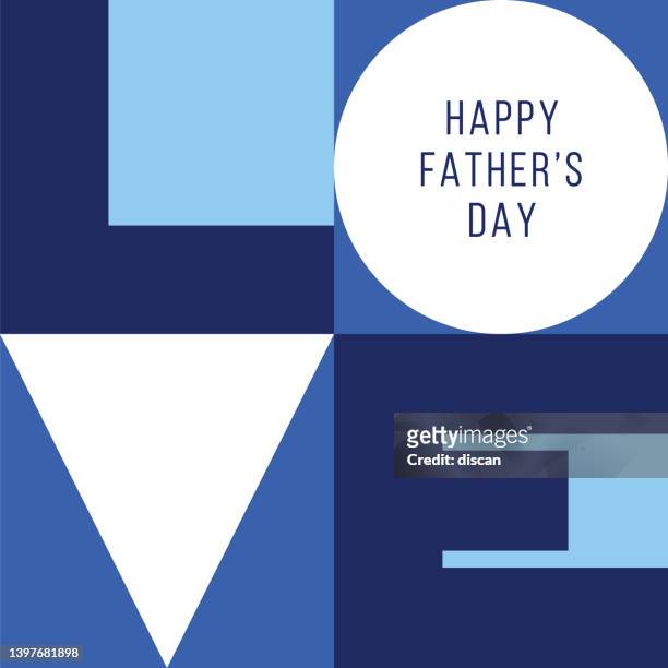 bildbanksillustrationer, clip art samt tecknat material och ikoner med father's day greeting card with geometric typography. - fathers day
