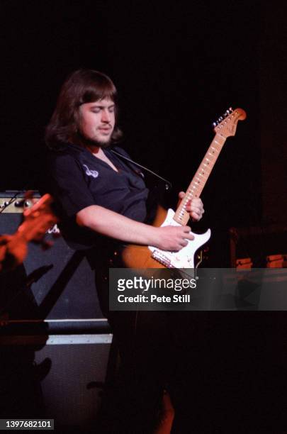Guitarist Steve Rothery of English progressive rock band Marillion performs on stage at Hammersmith Odeon on April 17th, 1983 in London, England.