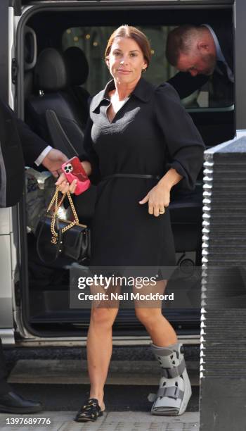 Coleen Rooney arrives at Royal Courts of Justice, Strand on May 17, 2022 in London, England. Coleen Rooney at Royal Courts of Justice, Strand on May...