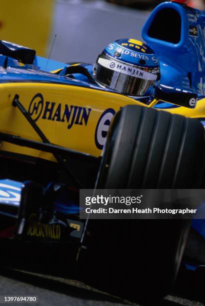 Jarno Trulli of Italy drives the Mild Seven Renault F1 Team Renault R24 Renault V10 during practice for the Formula One Monaco Grand Prix on 20th May...