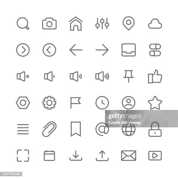 user interface icons - audio editing stock illustrations