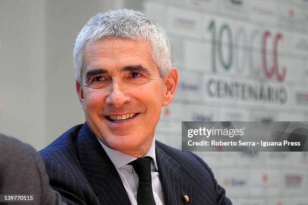 Pierferdinando Casini, leader of UdC political party, attends the celebrations for the centenary of CCC at Unipol Bank Hall on February 24, 2012 in...