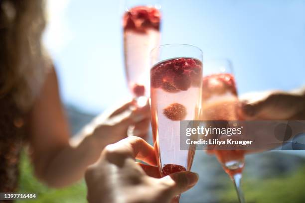 women's party with summer cocktails. - cocktails beach stock pictures, royalty-free photos & images