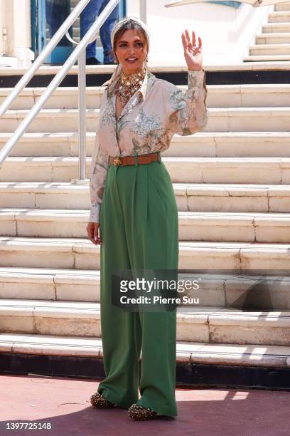 Deepika Padukone is seen arriving at Le Palais Des Festivals during the 75th annual Cannes film festival at on May 17, 2022 in Cannes, France.