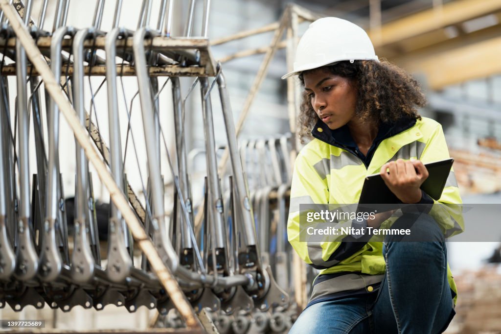 Woman Quality Control Final Product Inspection And Quality Control In Manufacturing Process ...