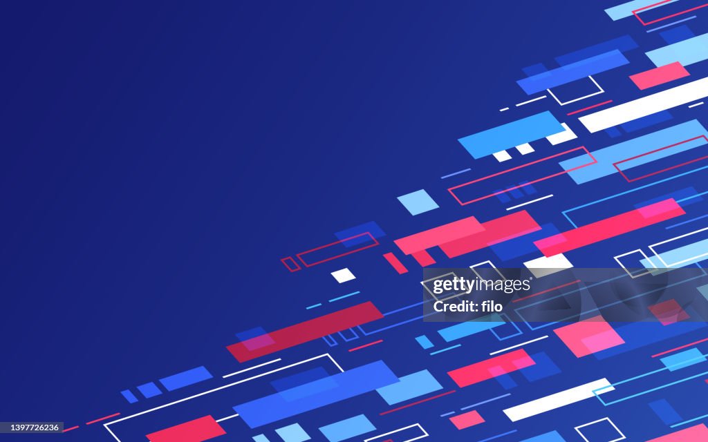 Red White and Blue Patriotic USA Diagonal Abstract Speed Motion Background Design