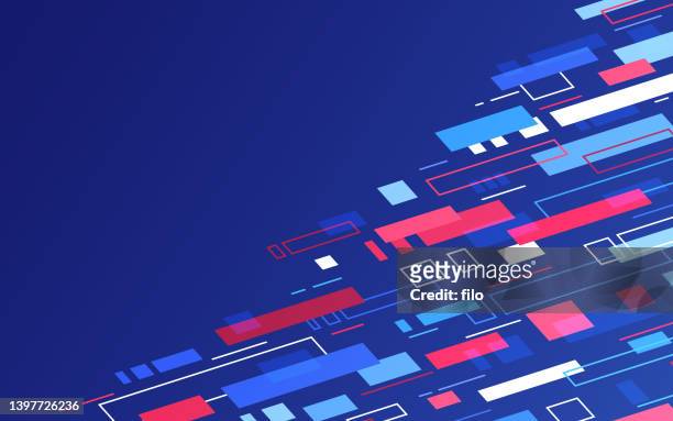 red white and blue patriotic usa diagonal abstract speed motion background design - political rally stock illustrations