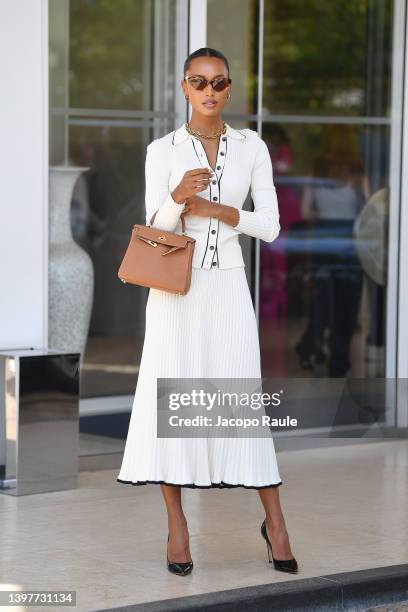 Jasmine Tookes is seen during the 75th annual Cannes film festival at on May 17, 2022 in Cannes, France.