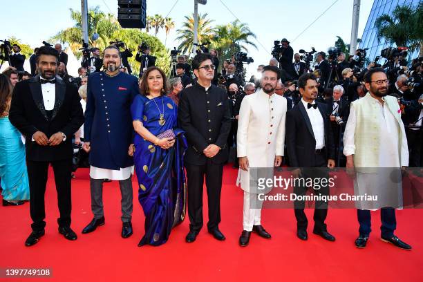 Madhavan, Ricky Kej, Vani Tripathi, Prasoon Joshi, Anurag Thakur, Nawazuddin Siddiqui and Shekhar Kapur attends the screening of "Final Cut " and...