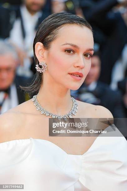 Emilia Schüle attends the screening of "Final Cut " and opening ceremony red carpet for the 75th annual Cannes film festival at Palais des Festivals...