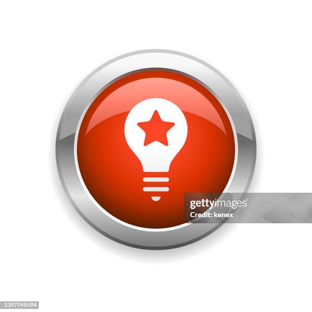 light bulb and idea glossy icon - halogen light stock illustrations